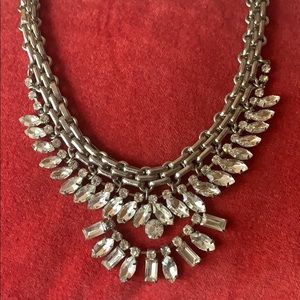 Silver and Jewel Bib Necklace